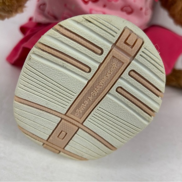 Build A Bear Brown Marbled Bunny Rabbit Plush Heart Nose Outfit and Shoes - Picture 5 of 6